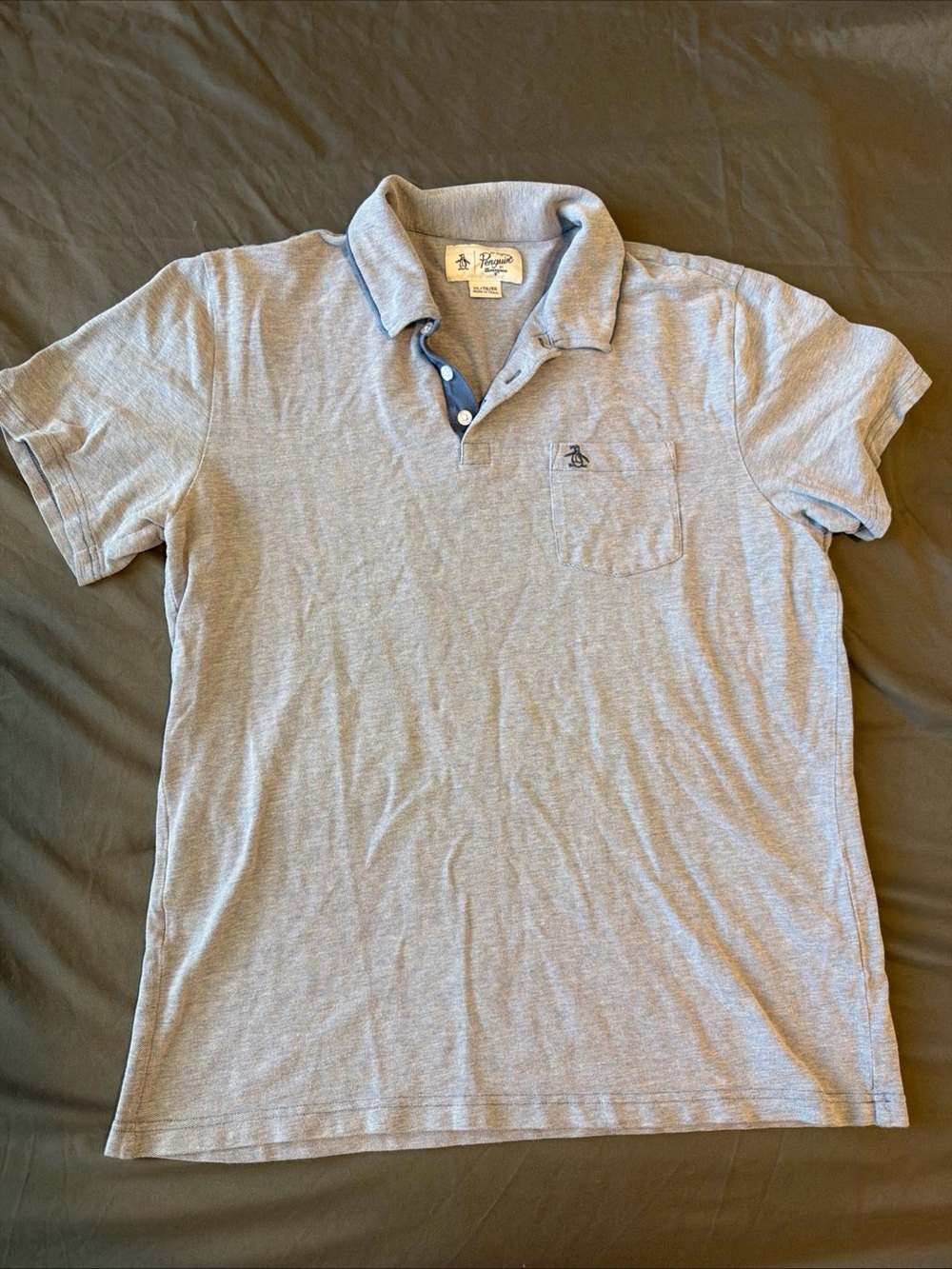 Original Penguin blue Polo with Chest Pocket